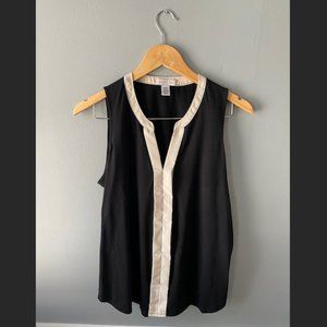 Kenneth Cole Reaction Cotton Tank with Cream Silk Seam